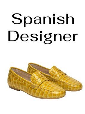 24HRS DESIGNER Croc Embossed Leather slip on Penny Loafer shoe comfy US 8/ 39